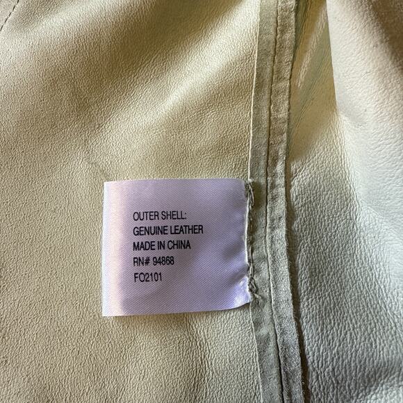 Vintage 90s J. Marco Genuine Leather Suede Green Pistachio Sport Jacket M Fringe - Picture 11 of 15